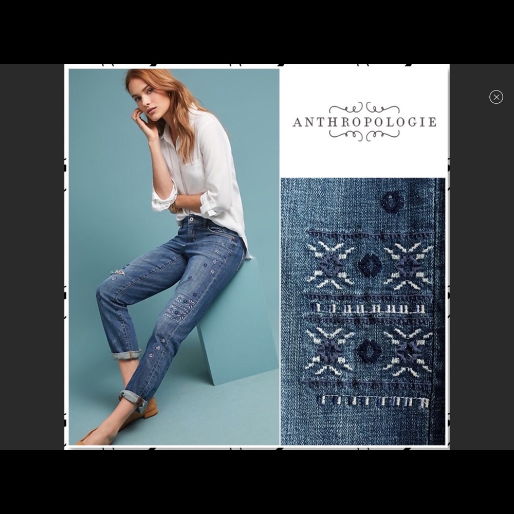 Pilcro and the Letterpress Embroidered Jeans